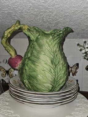 Vintage Cabbage And Turnup Pitcher